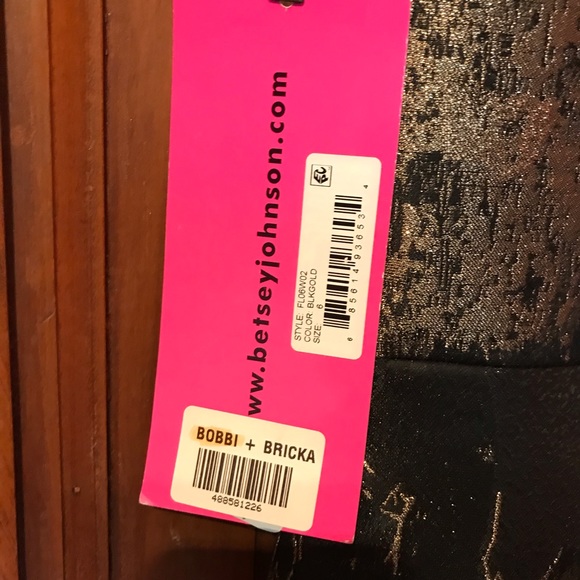 Betsey Johnson Black & Gold Metallic Sheath Dress - Picture 7 of 9